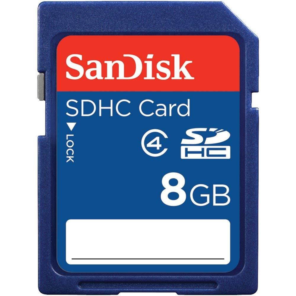 SanDisk 8GB SDHC Flash Memory Card Class-4 (SDSDB-008G-A46) Retail Package.