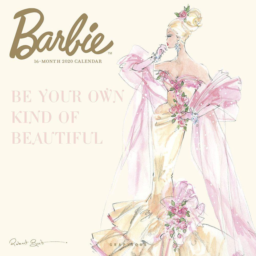 Graphique Classic Barbie Wall Calendar - 16-Month 2020 Calendar, 12"x12" w/ 3 Languages, 4-Month Preview, & Marked Holidays