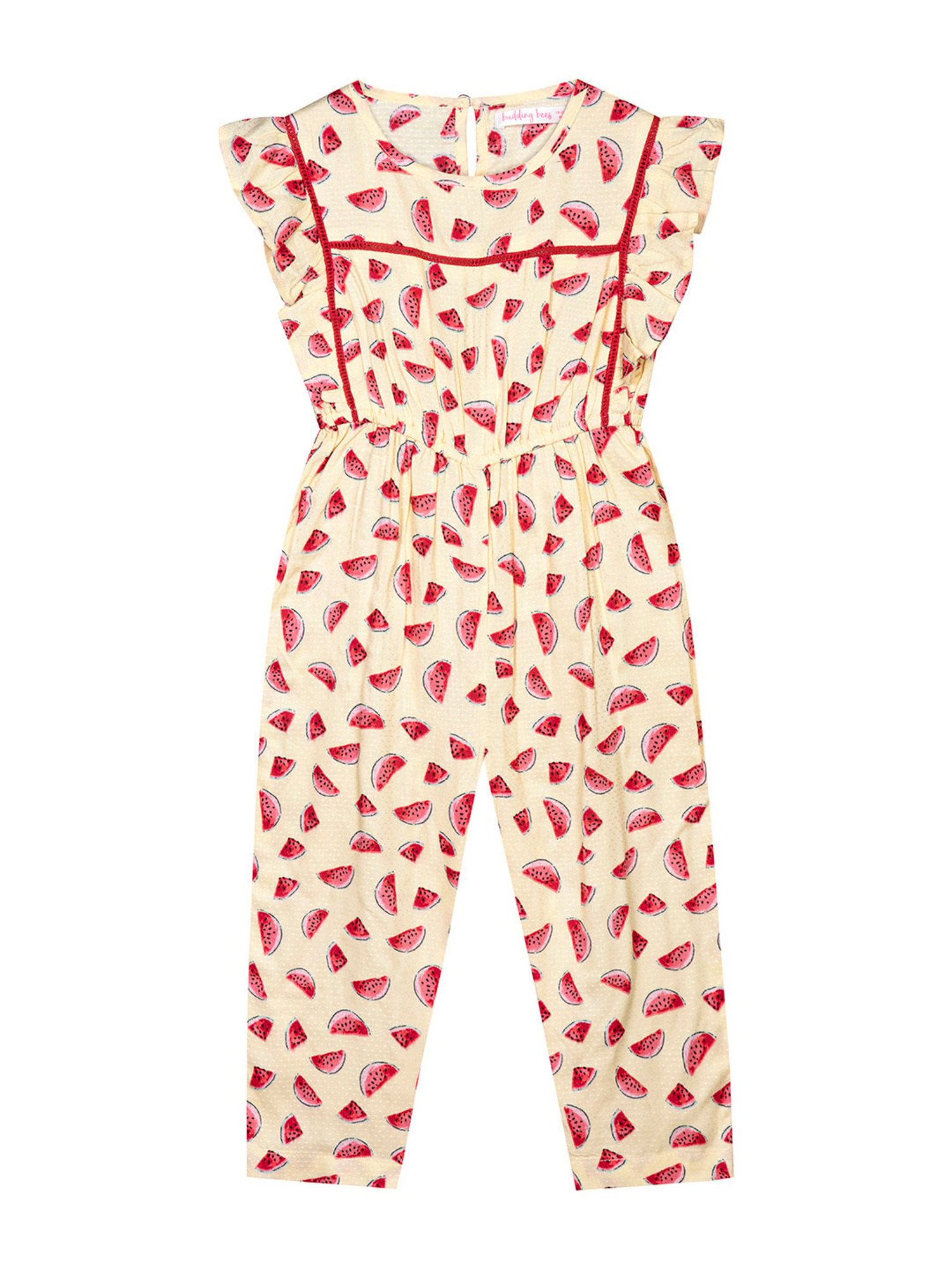 Budding Bees Kids Blue Ombre Jumpsuit with Attached Bow