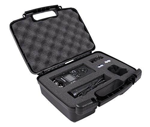 STURDY Recorder Carrying Travel Hard Case w/ Dense Foam for Tascam DR-05 , DR-40 , DR-22L , DR-100MKll , DR-44WL Portable Recorder , Mini Tripod , Adapter , Mic Pop Windscreen and Slim Accessories