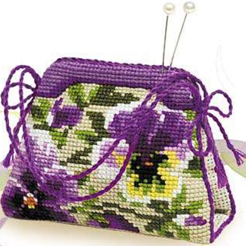 RIOLIS Counted Cross Stitch Kit 4.25"X3.25"-Pansy Pincushion (14 Count)
