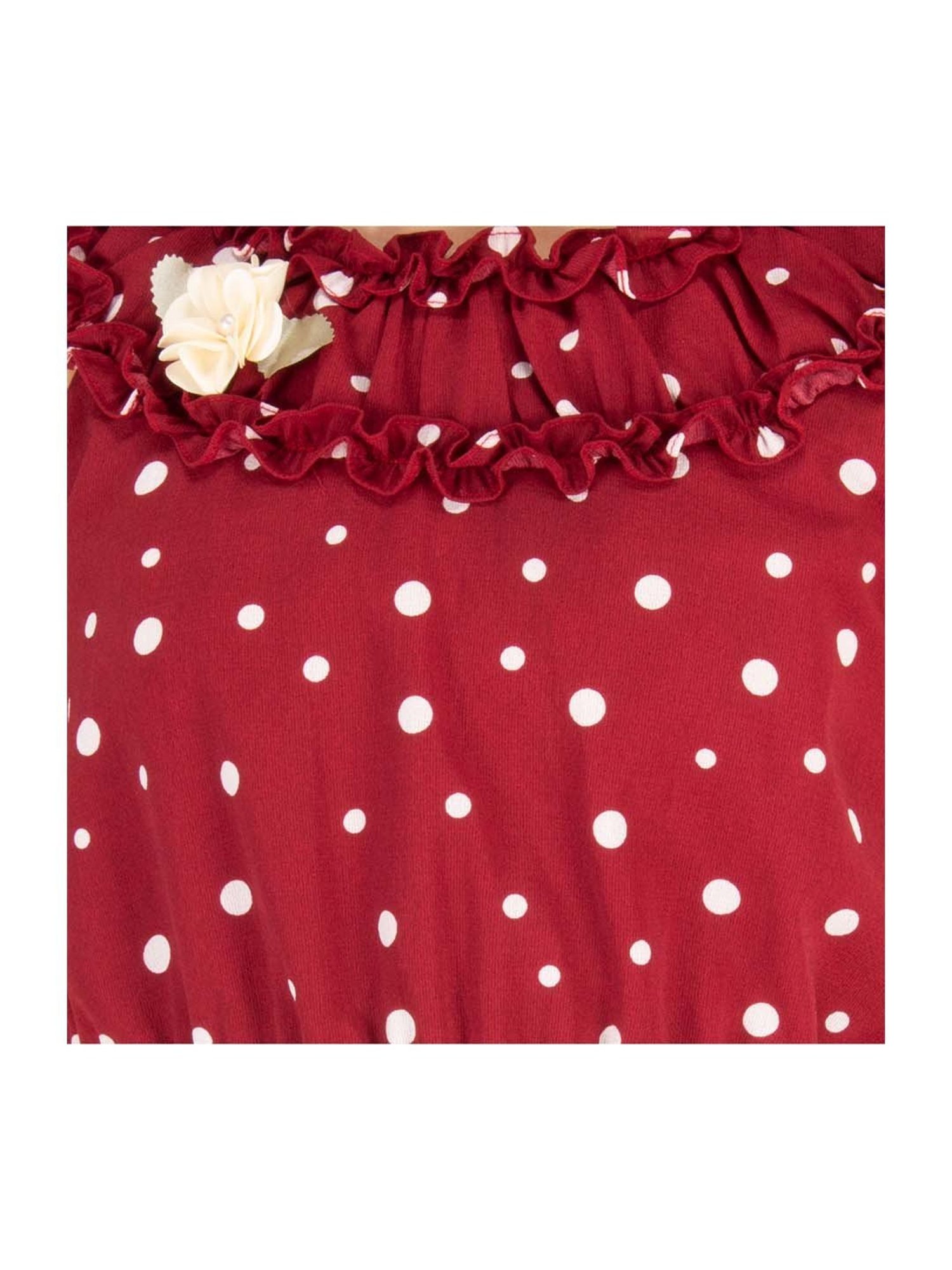 Cutecumber Kids Maroon Printed Dress