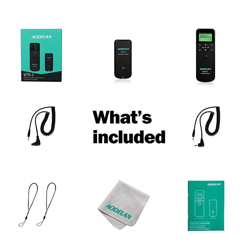 Remote Control Shutter Release Intervalometer with Lens Cloth for Canon EOS RP, Rebel T6, T7, T7i, 5D, 6D, SL2, 6D II, 5D IV, for Fujifilm X-T3, for Olympus OM-D E-M1 Mark II.