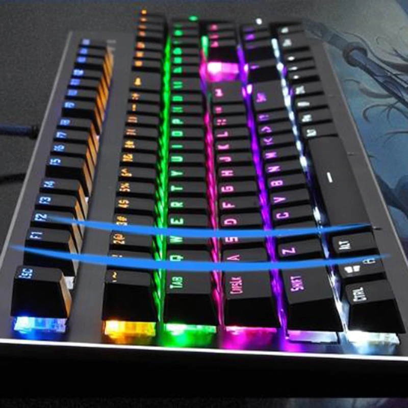 Mechanical Keyboard, 104 Keys LED Backlit Wired Keyboard,USB 12 Multimedia Keys for Windows PC Office and Gaming