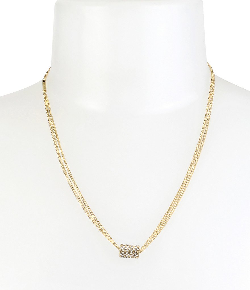AllSaints Pave Geometric Pendant Necklace
