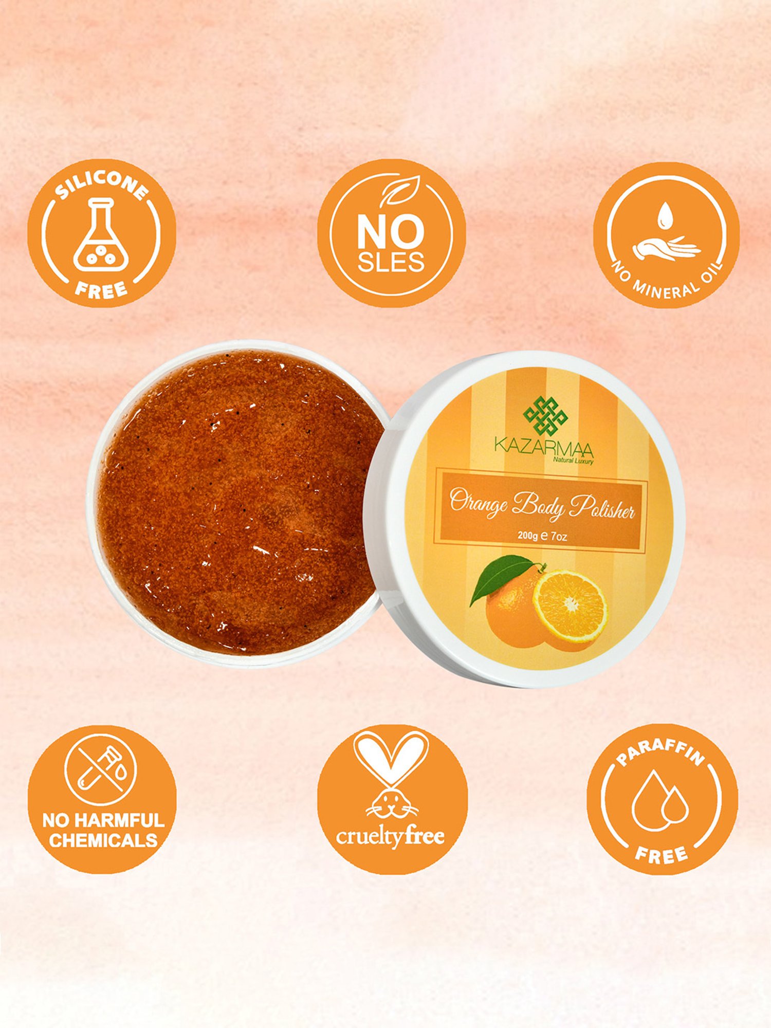 Kazarmaa Orange Body Polisher - 200 gm