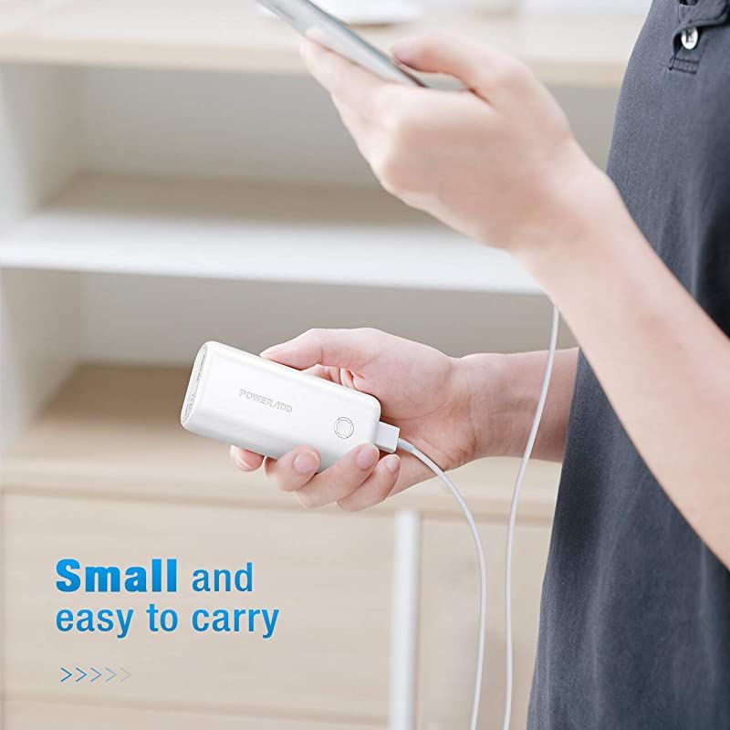 EnergyCell 10000, Ultra-Compact High-Speed Charging Portable Charger, Smallest and Lightest 10000mAh Power Bank Compatible for iPhone 11 XS X 8 Plus Samsung S10 Google LG iPad and More(white)