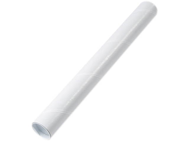 Quality Park 46007 Fiberboard Mailing Tube, Recessed End Plugs, 18 x 2, White, 25/Carton