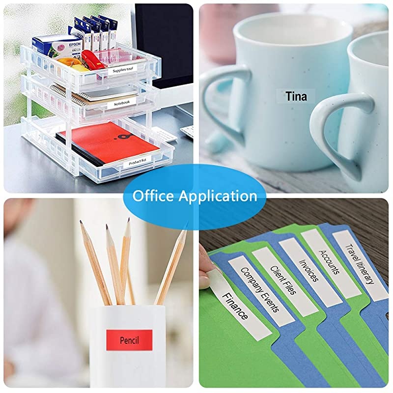 Compatible Label Tape 4 Pack Replace Dymo LetraTag Refills 91201 91221 59422 S0721610 Plastic Tape Black on White for Dymo Label Makers LetraTag Plus LT100H LT100T QX50 12 Inch x 13 Feet