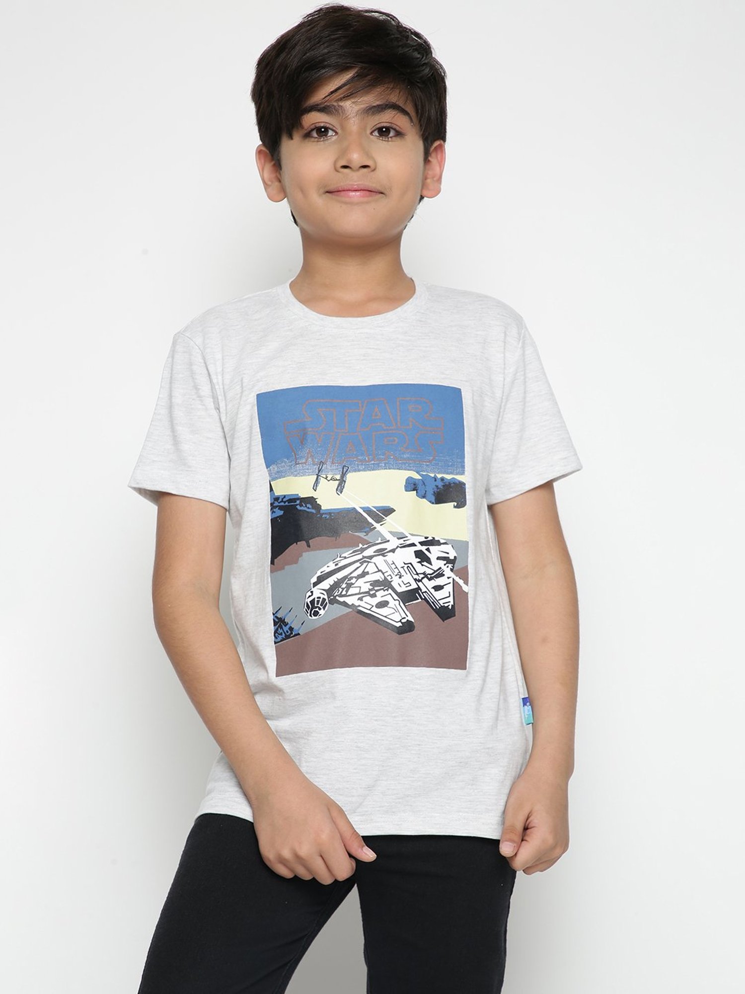 Lil Tomatoes Boys Grey Printed T-Shirt