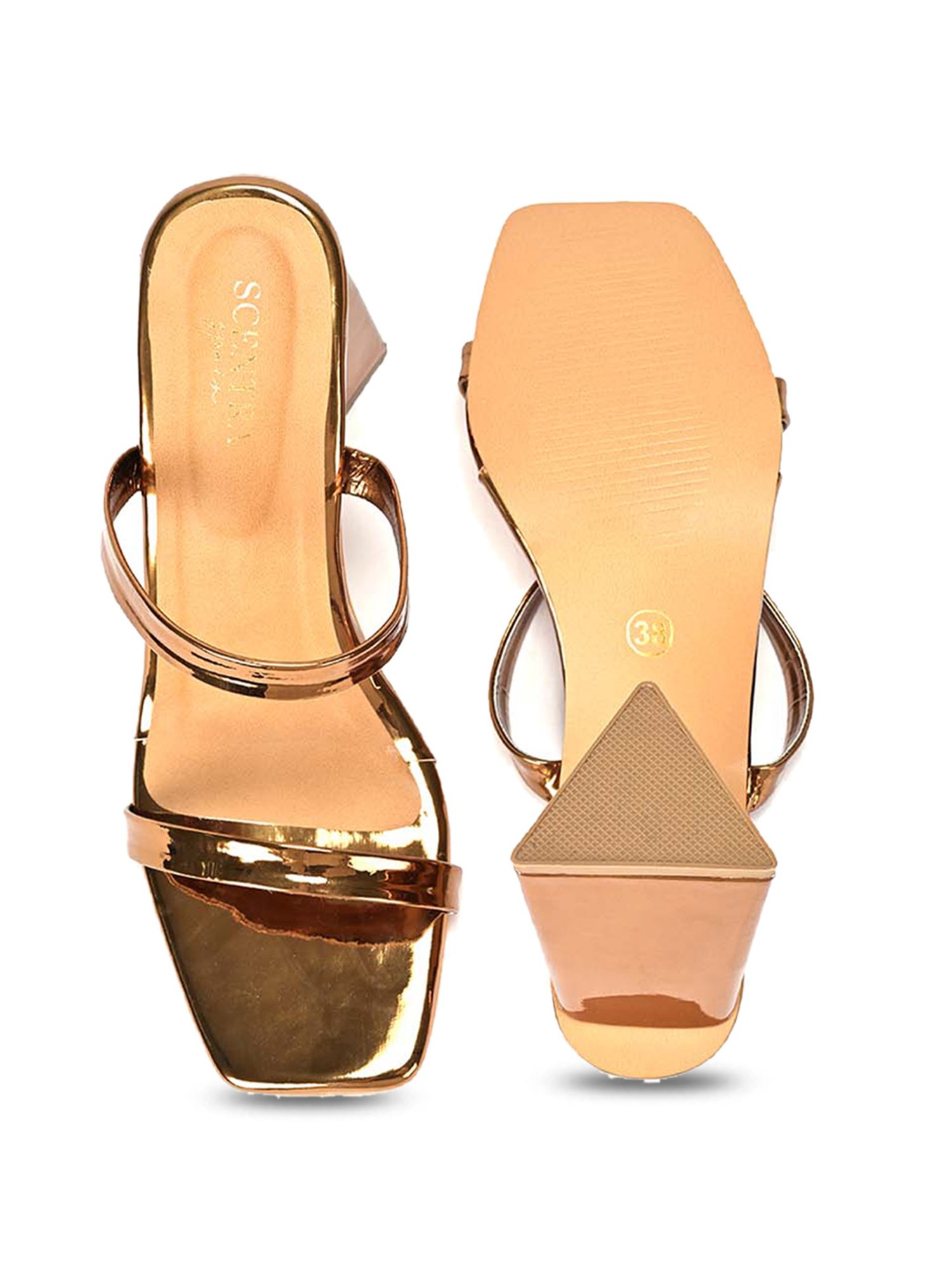Scentra Women's Rose Gold Casual Sandals