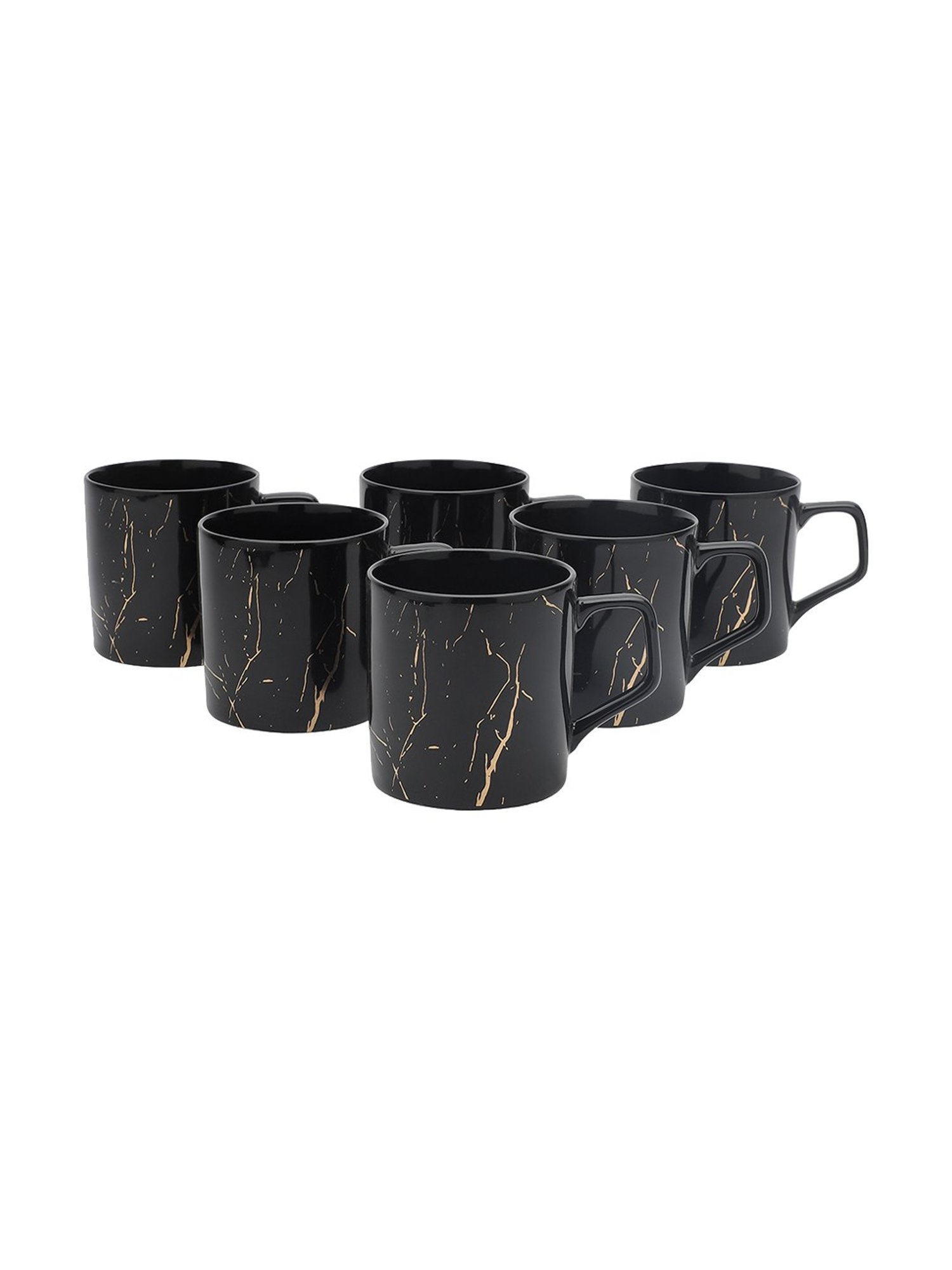 Clay Craft Multicolor Fine Ceramic Coffee Mugs Set of 6 - 210 ml each