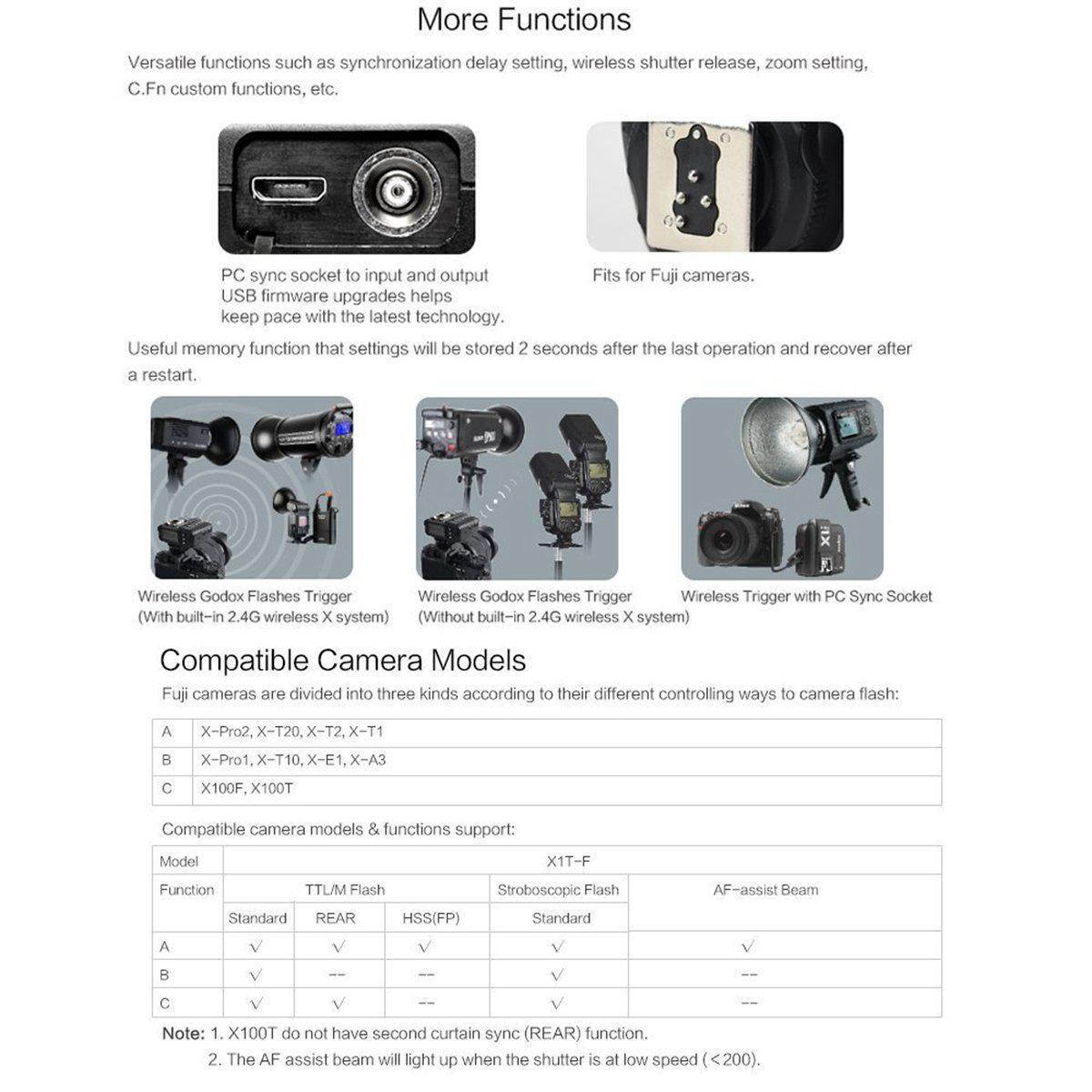 godox x1tf ttl strobe trigger 1/8000s hss 32 channels 2.4g wireless lcd flash trigger transmitter for fuji fujifilm cameras
