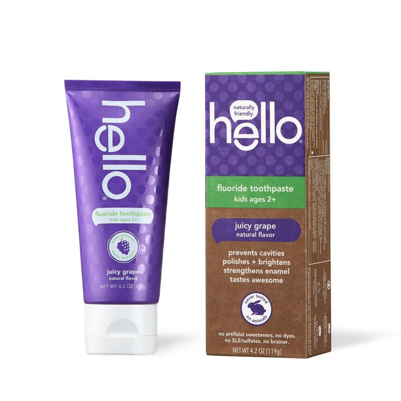 hello Kids' Juicy Grape Fluoride Toothpaste - 4pk