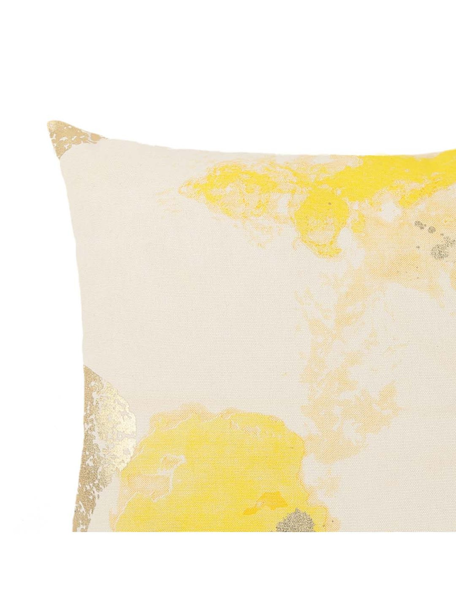 Home4U Reese Yellow & Beige Cotton Duck Cushion Cover - Set of 1