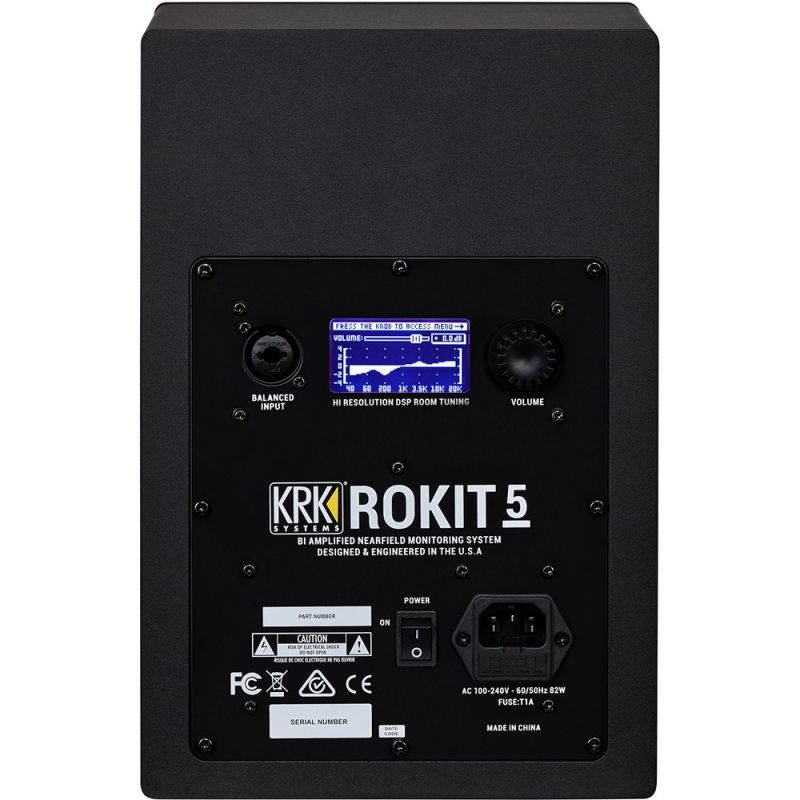 KRK ROKIT 5 G4 5" 2-Way Studio Monitor (Pair) Bundle with Mackie Big Knob Monitor Controller, 2x Small Pads & 2x TRS-XLR Cable