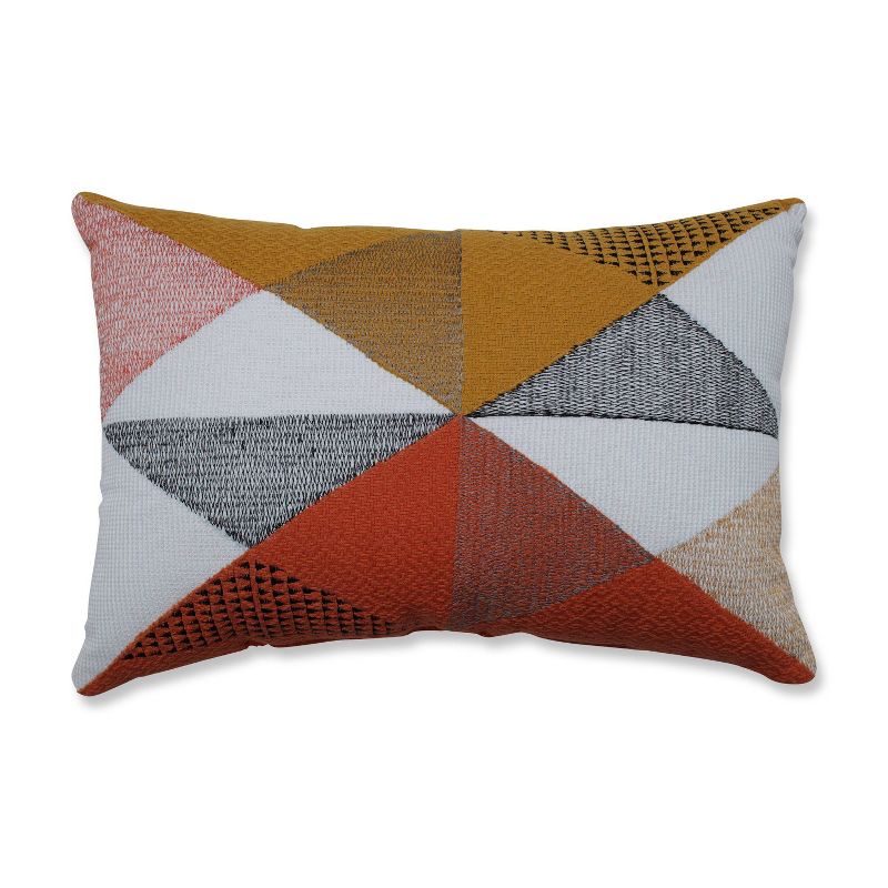 11.5"x18.5" Triangular Diamond Print Throw Pillow Orange/Gold - Pillow Perfect