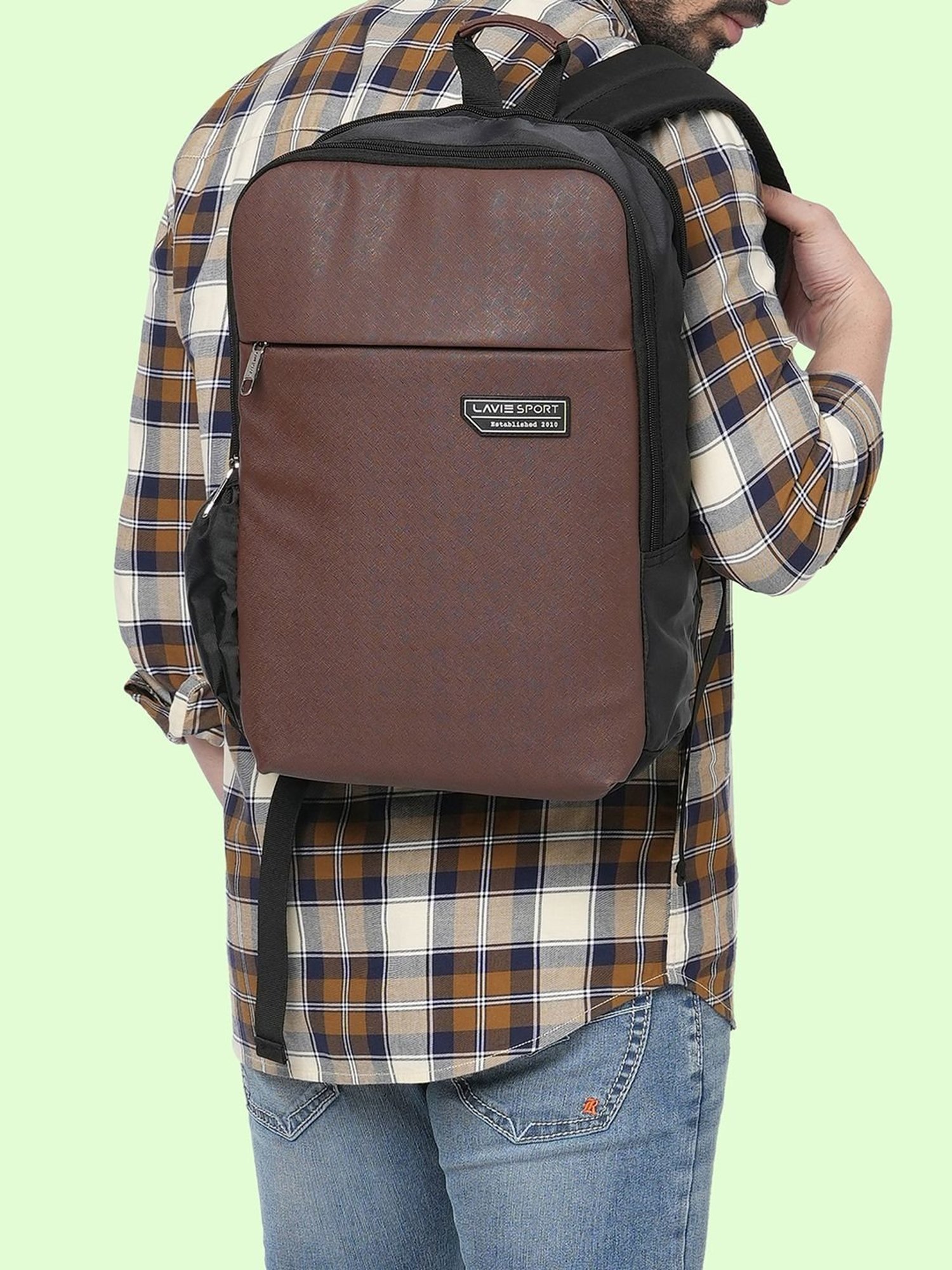 LAVIE SPORT Maroon Polyester Medium Laptop Backpack