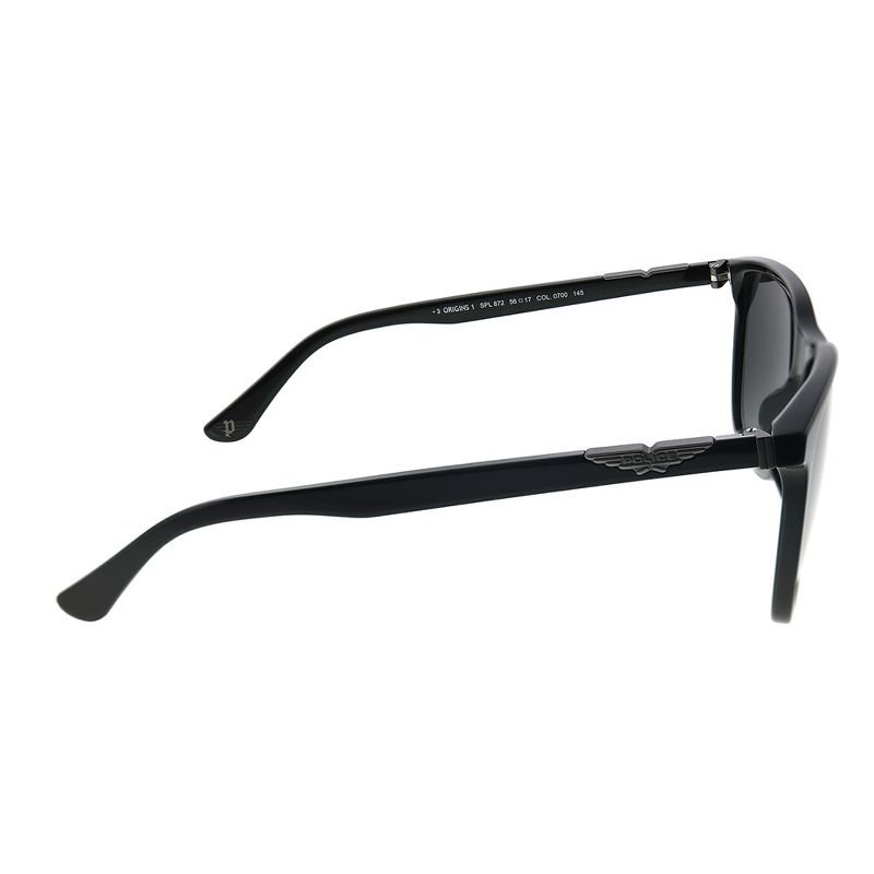 Police Origins 1 SPL 872 700 Unisex Rectangle Sunglasses Black 56mm