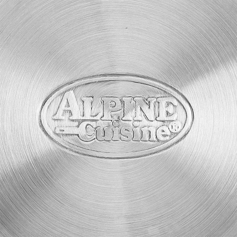 Alpine Cuisine 2 Quart Stainless Steel Dutch Oven Pot with Tempered Glass Lid and Carrying Handles for Sauces, Stews, and More, Silver
