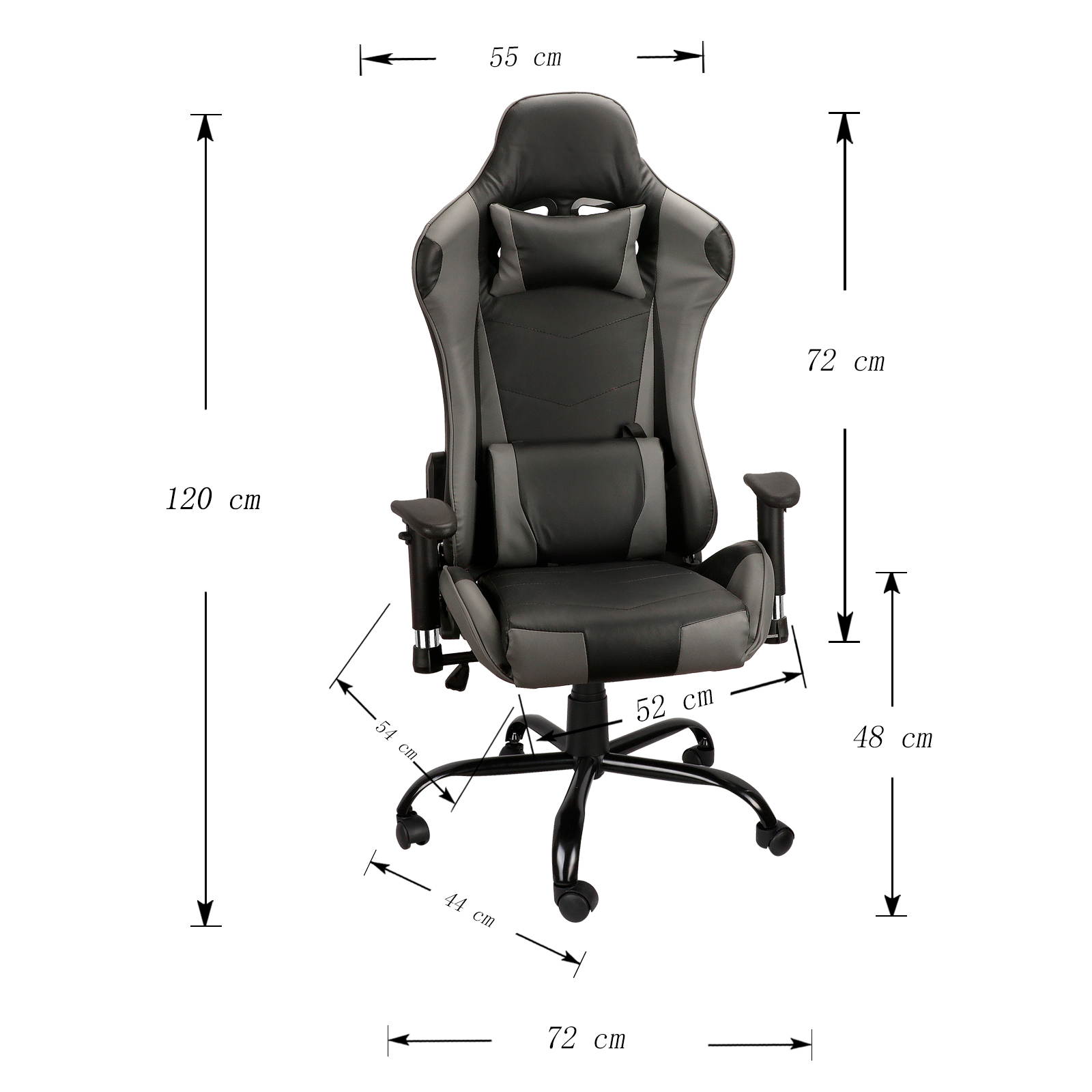 Video Gaming Chair with Headrest and Lumbar Cushion