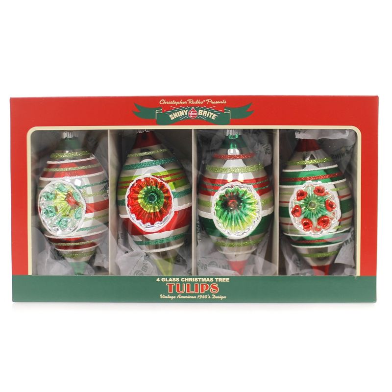 Shiny Brite 7.0" Hs Tulips With Reflectors Christmas Ornament  -  Ornament Sets