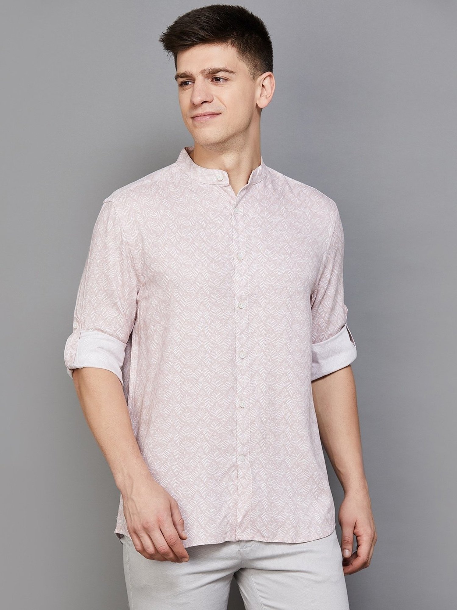 Kuons Avenue Cobalt Blue Slim Fit Denim Shirt