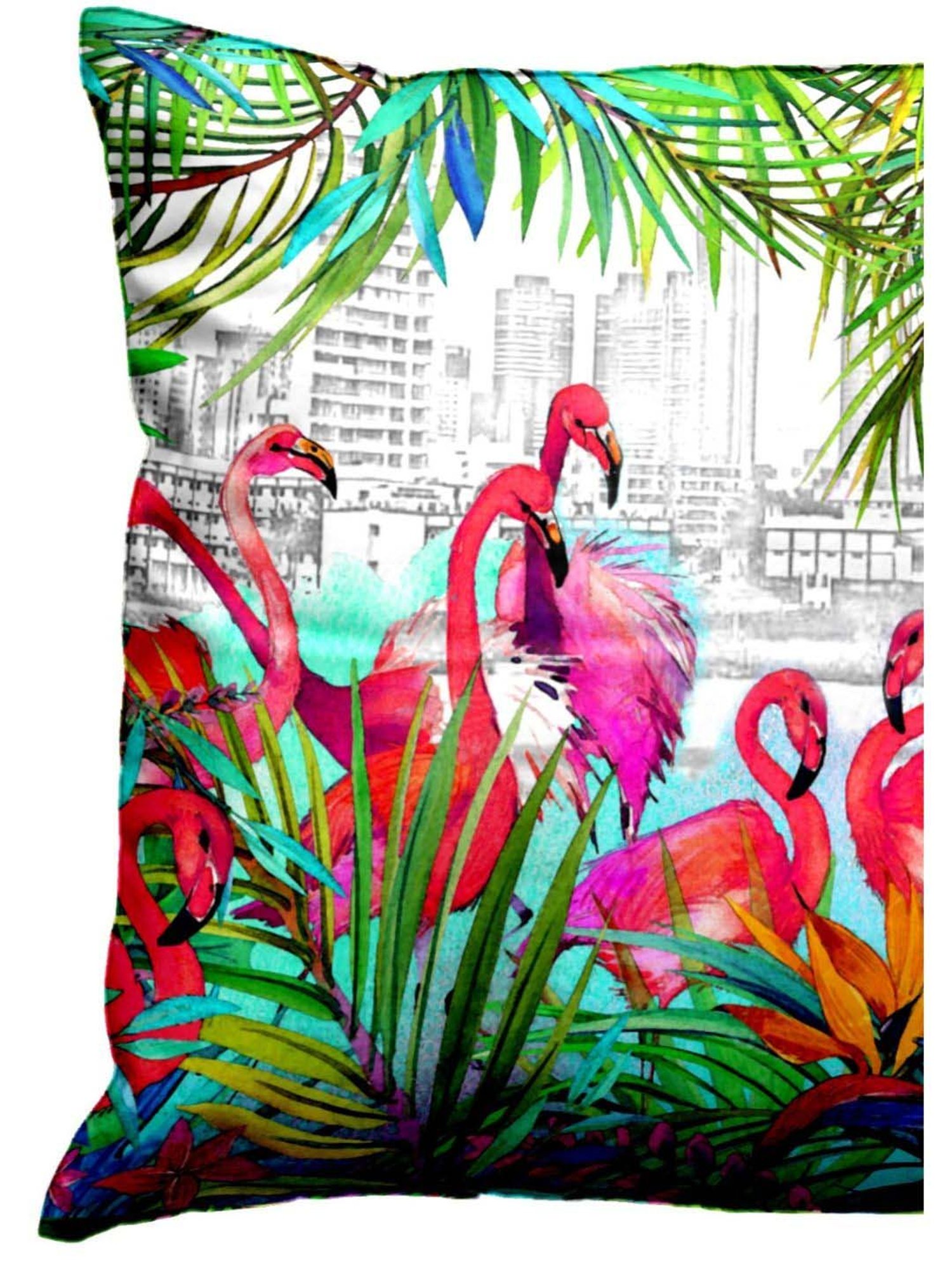 Bianca Ruyal Pink & Green Microfibre Medium Cushion Cover - Set of 2