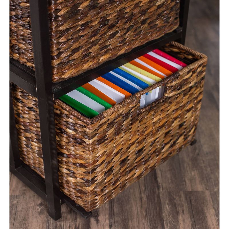 BirdRock Home 2 Tier Abaca File Storage Cubby