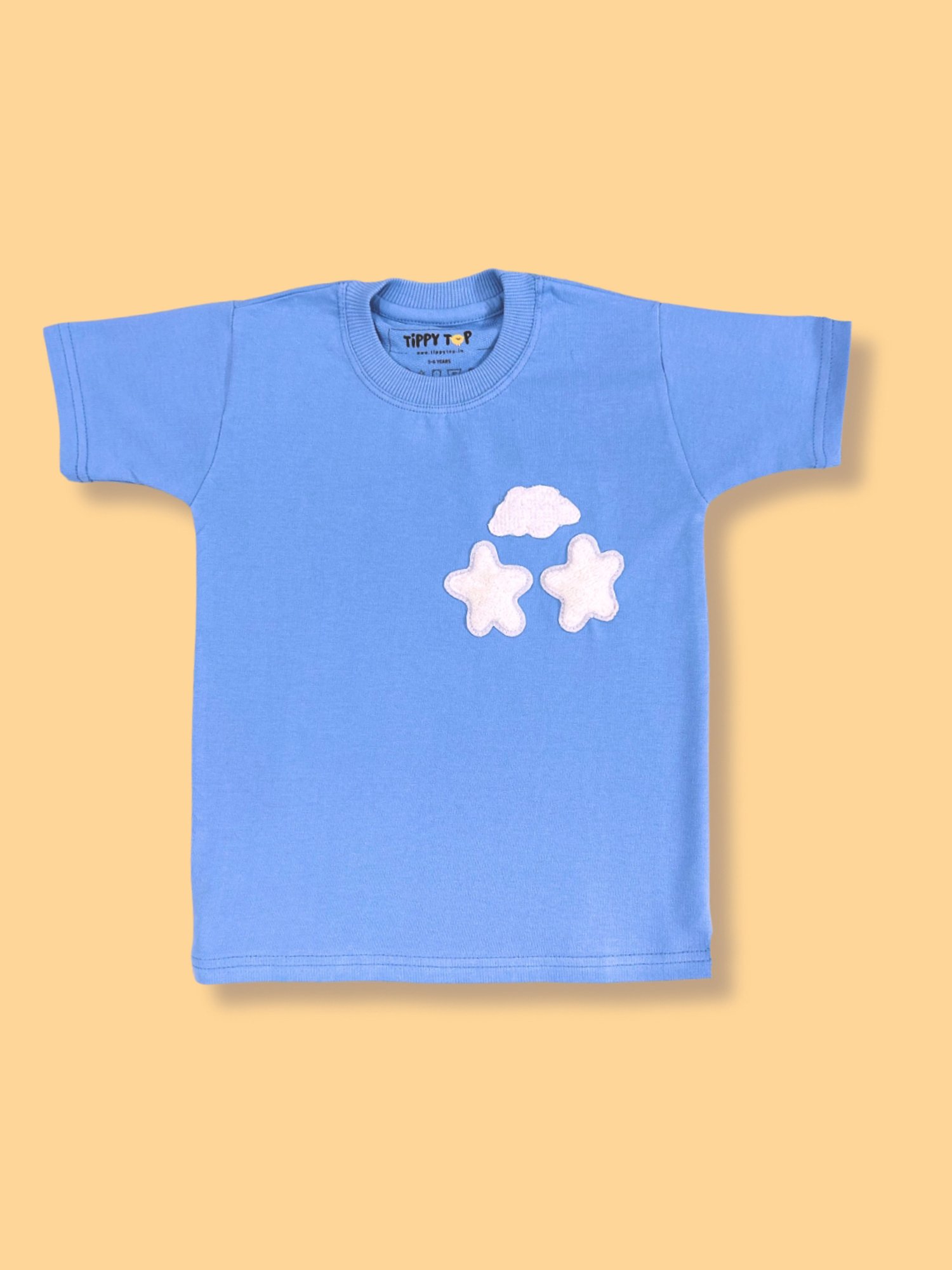 Tippy Top Kids Light Blue Self Design T-Shirt