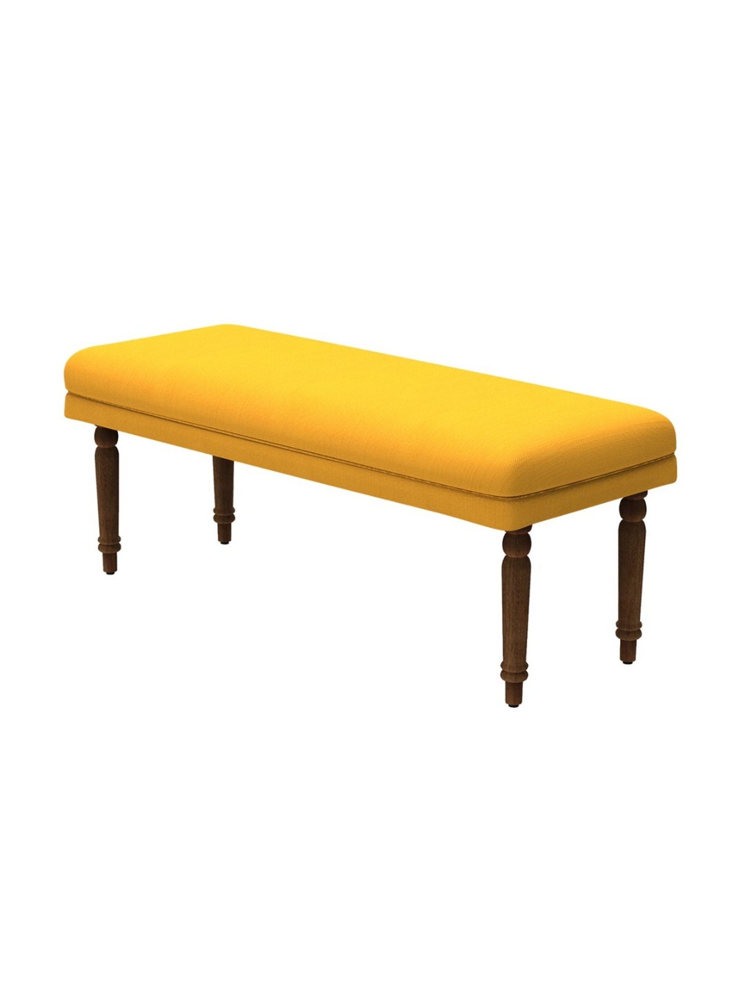 Chumbak Nawaab Sahara Solid Mustard Sheesham Wood Bench