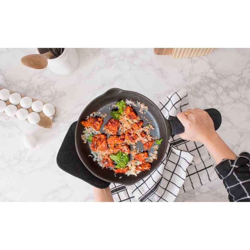 2pk Cotton Buffalo Check Oven Mitt Set Black - Design Imports