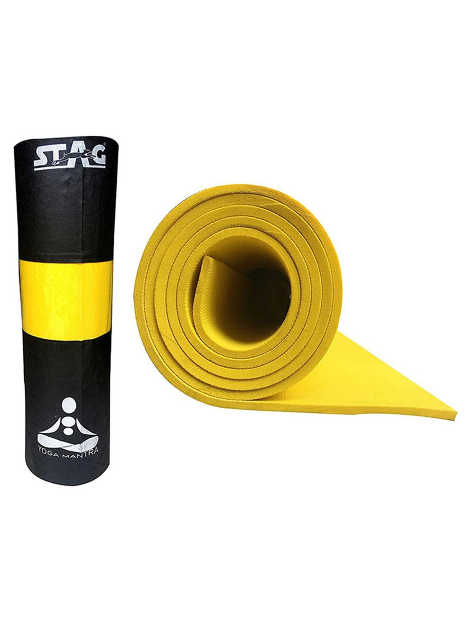 Stag Global Anti-Slip Yoga Mat (Yellow) Size - 6X2 Ft
