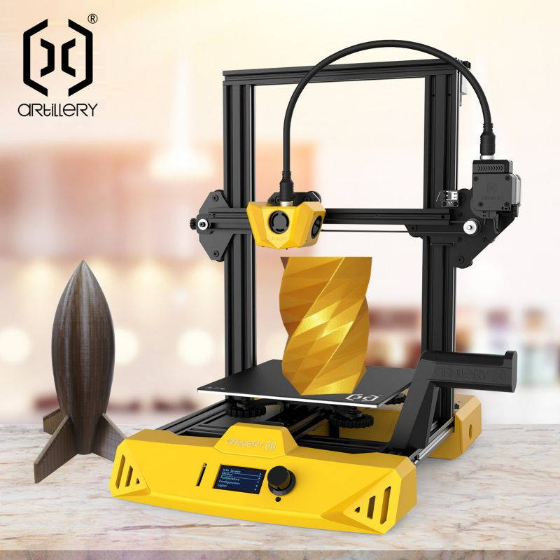 Artillery Hornet High Precision 3D Printer 95% Pre-Assembled 220x220x250mm Build Volume Silent Printing with Remote Drive Extruder Works with PLA/ABS/PETG/TPU/Wood
