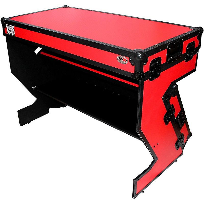 ProX Portable Z-Style Dj Table Flight Case - Red/Black (XS-ZTABLERB)