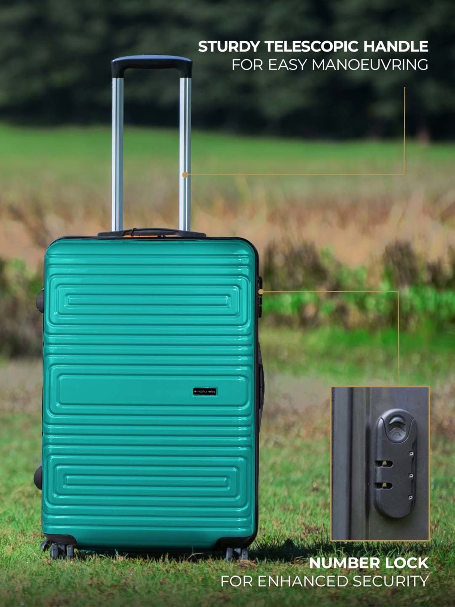 Nasher Miles Dalhousie Hard-Sided Polycarbonate Check-in  Sea Green 28 inch |75cm Trolley Bag