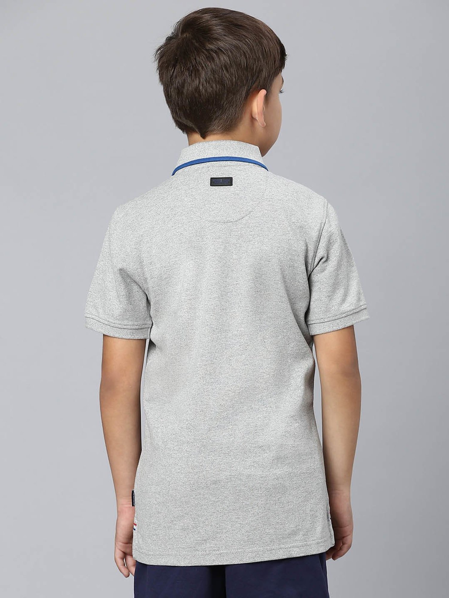 Beverly Hills Polo Club Kids Grey Color Block Polo T-Shirt
