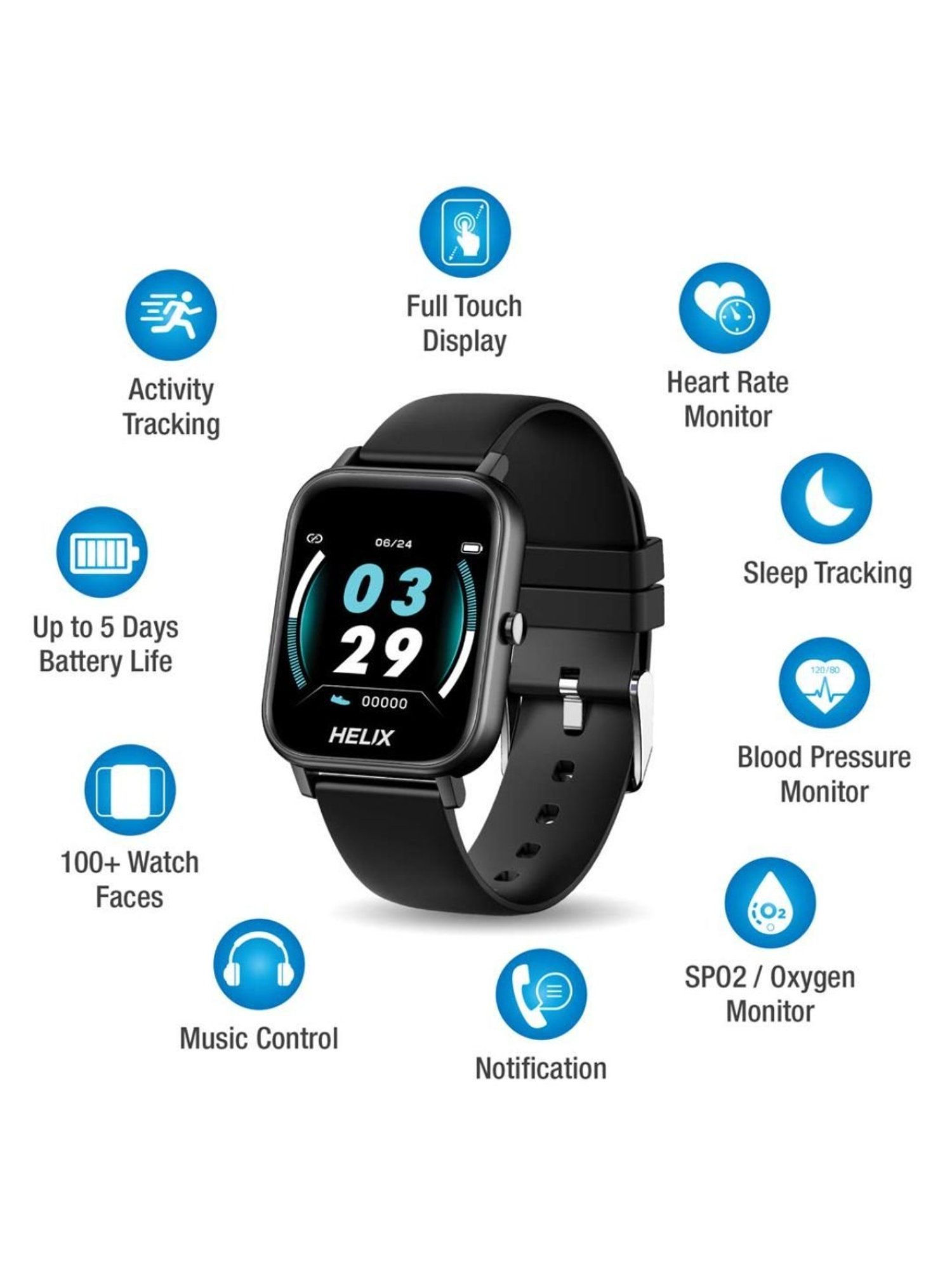 Helix TW0HXW101T Smartwatch (Black)