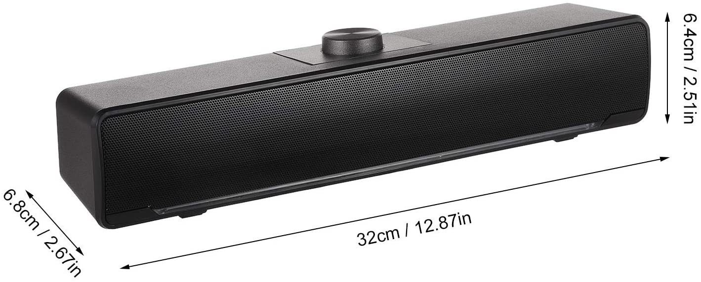 Docooler Computer Speaker Wired Computer Sound Bar USB Wired Bar Stereo Subwoofer Music Player Bass Surround Sound Box 3.5mm Audio Input for PC Laptop