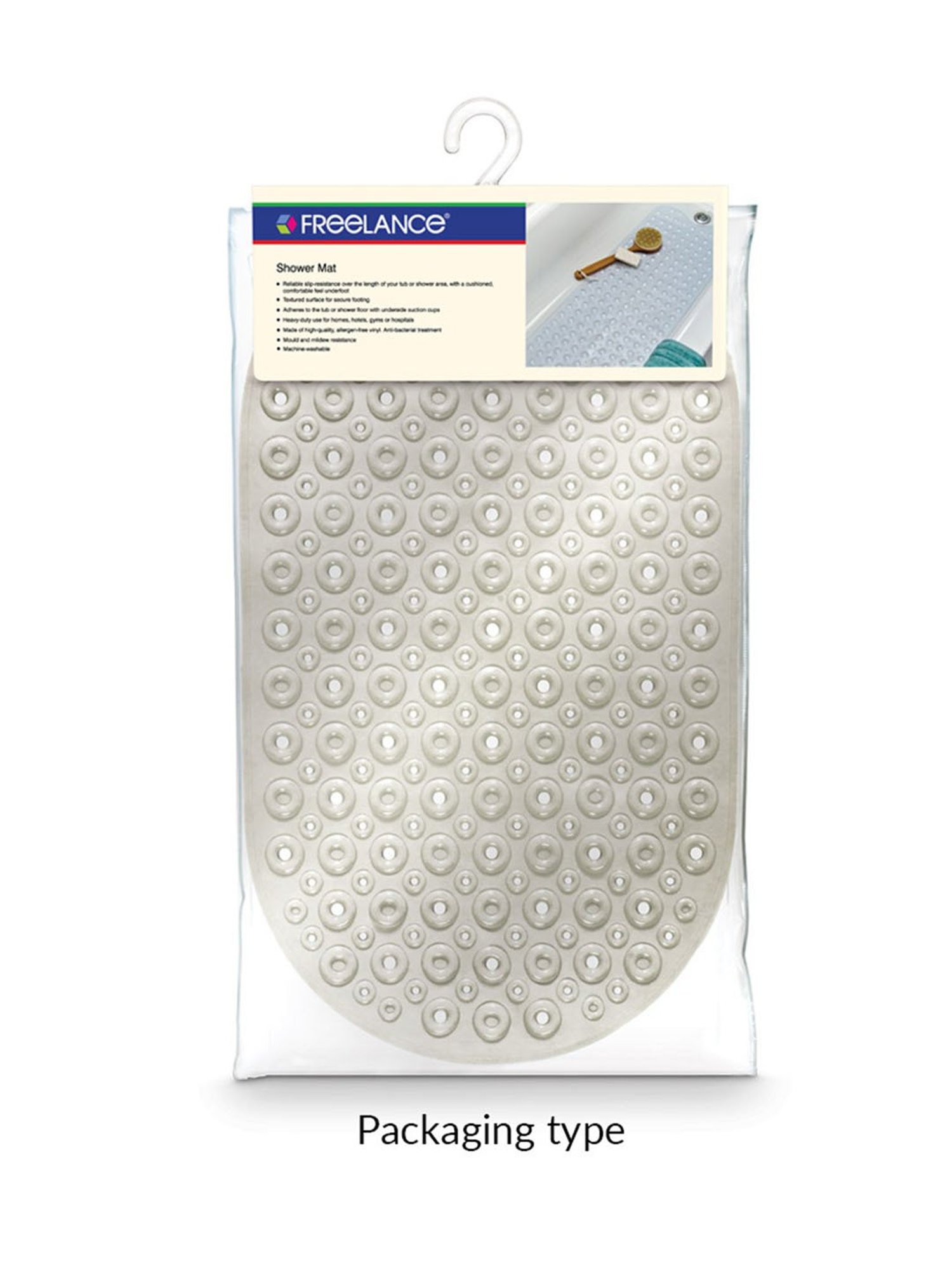 Freelance Dark Green PVC Set of 1 Shower Mats