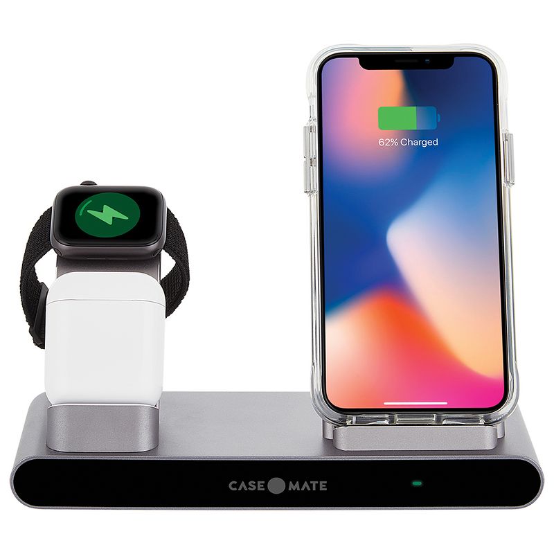 Case-Mate Power Pad Pro 3-in-1 Wireless Charger, Qi Certified - Black