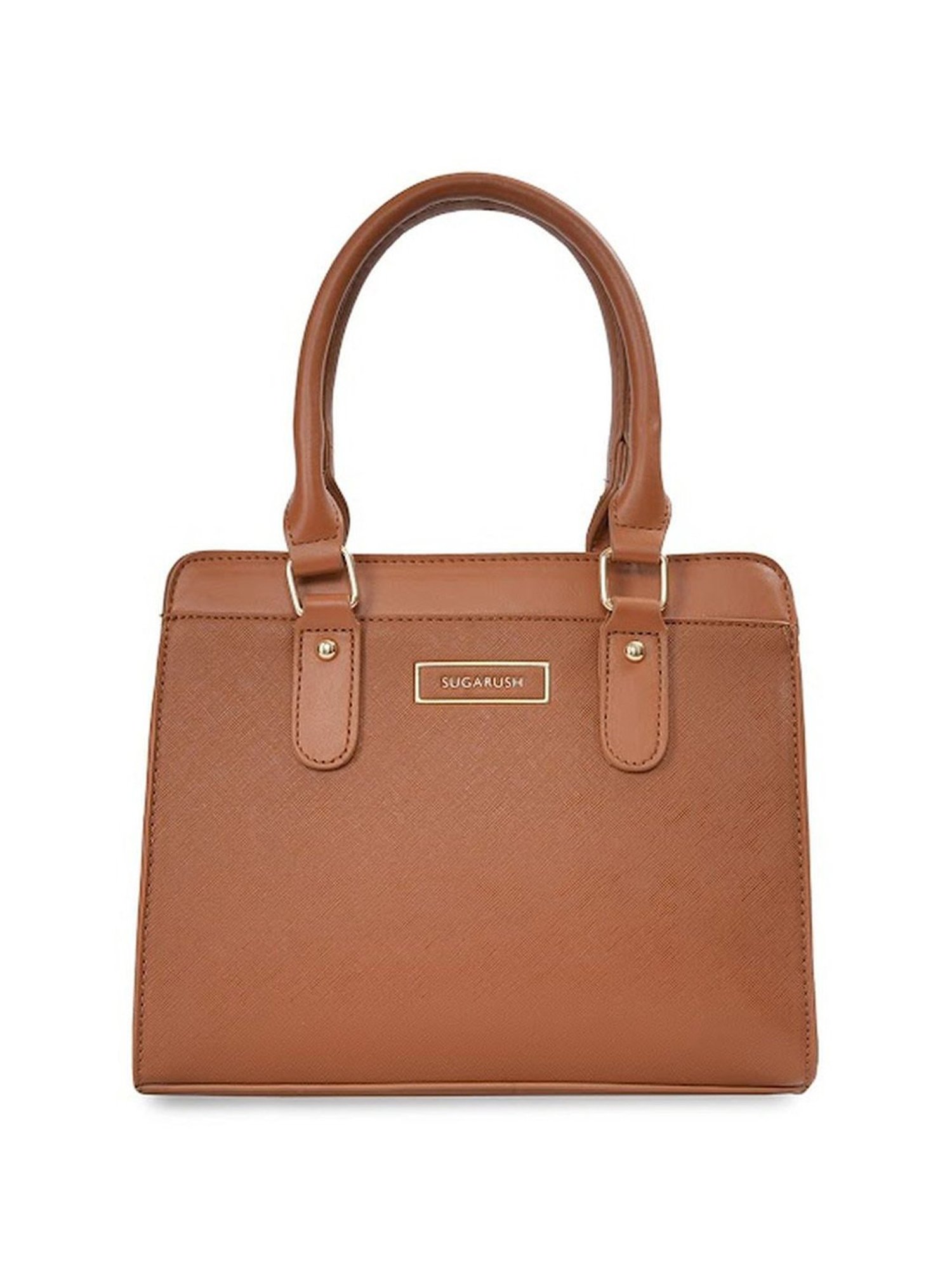 Sugarush Elijaha Tan PU Solid Handbag