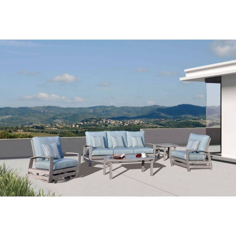 Cabo Aluminum Swivel Glider - Gray - Courtyard Casual
