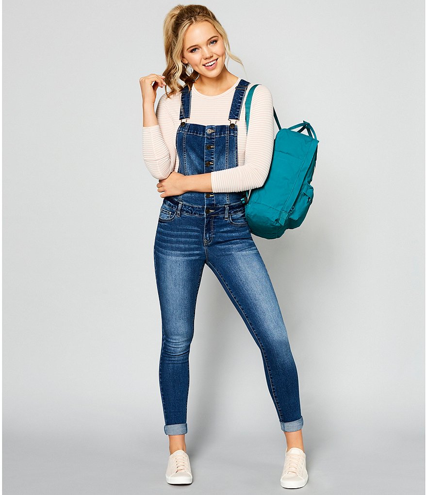 Copper Key Denim Skinny Overalls