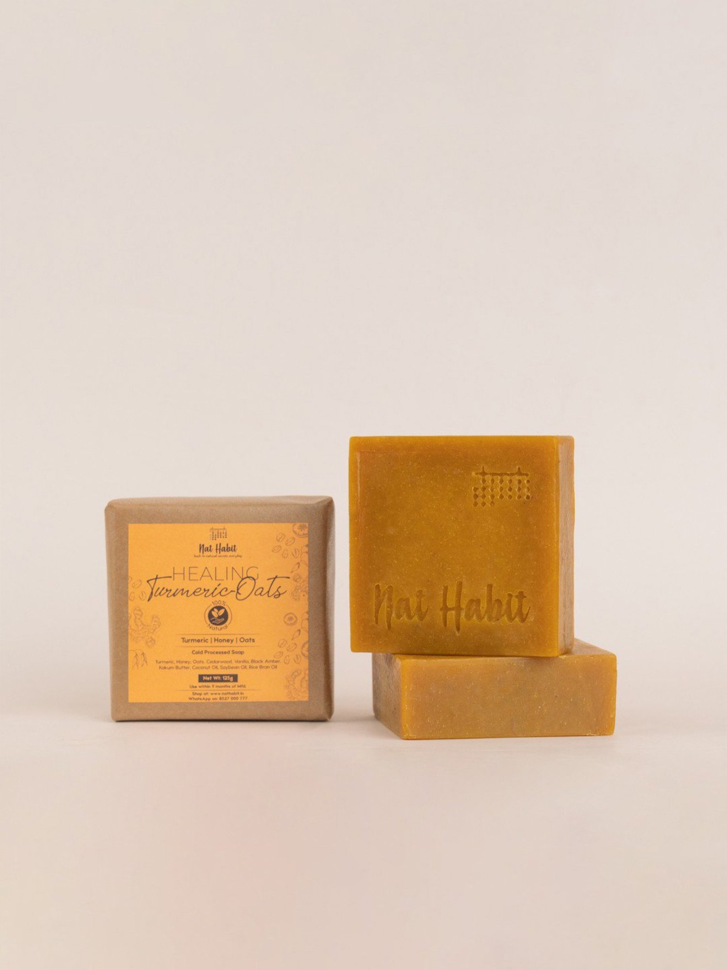 Nat Habit Sacred Neem-Basil & Healing Turmeric-Oats Cold Processed Butter Soap Combo
