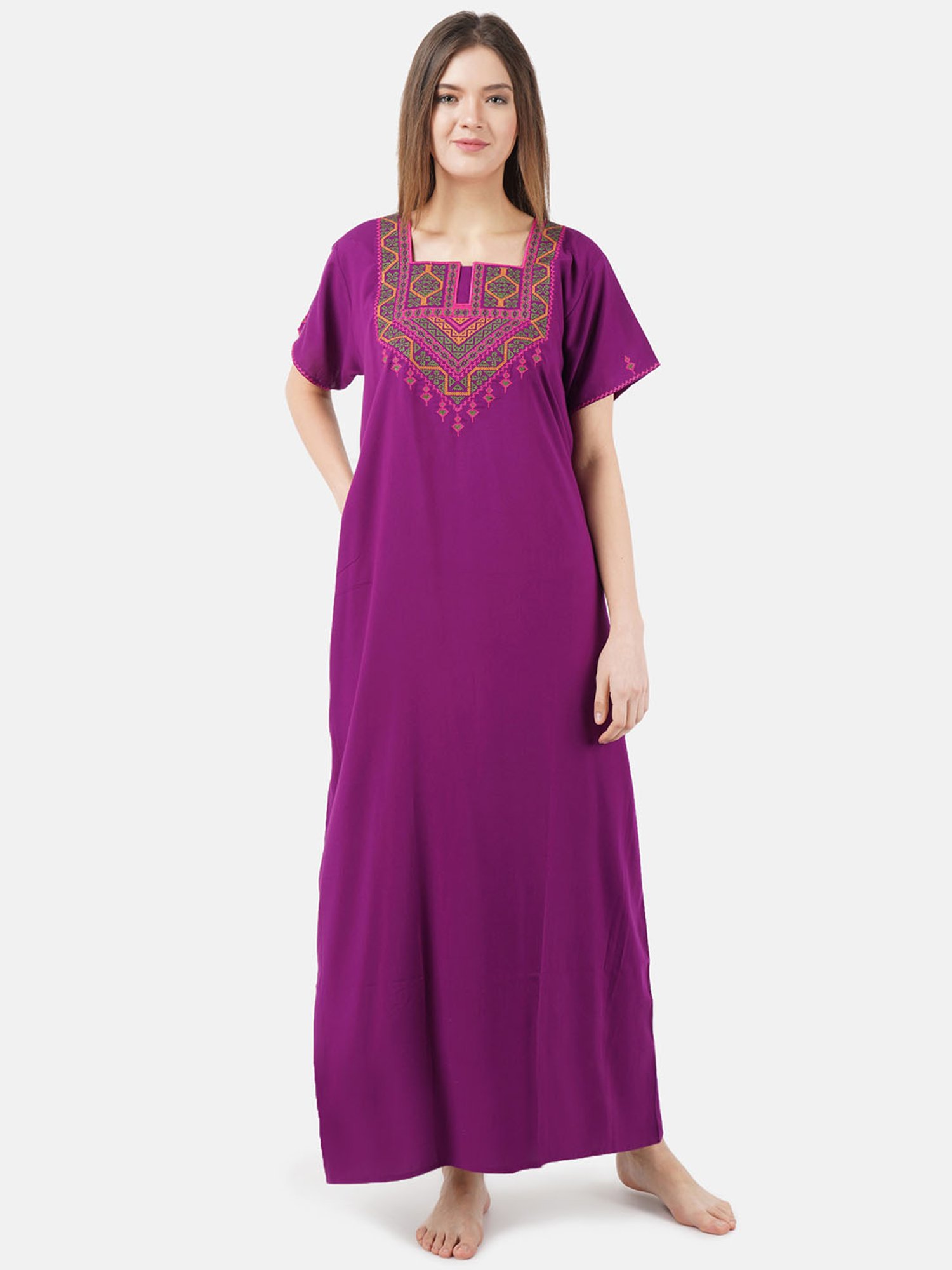 KOI SLEEPWEAR Purple Embroidered Nighty
