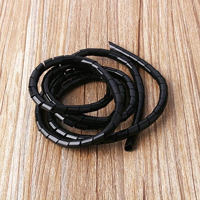 Cable Wrap 6mm 14 Outside Dia PE Cable Wire Wrap Tube Organizer Management Desktop PC Manage Cord 2M