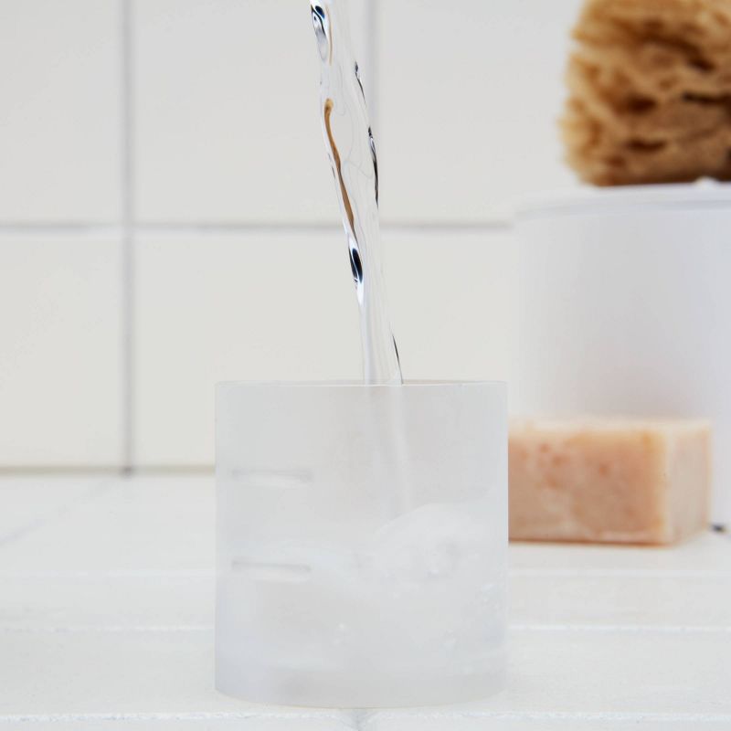 quip Plastic Refillable Mouthwash Starter Kit - Reusable Dispenser + Cup - 45-Use / 4x Concentrate / Mint Anticavity Fluoride Refill Included - White