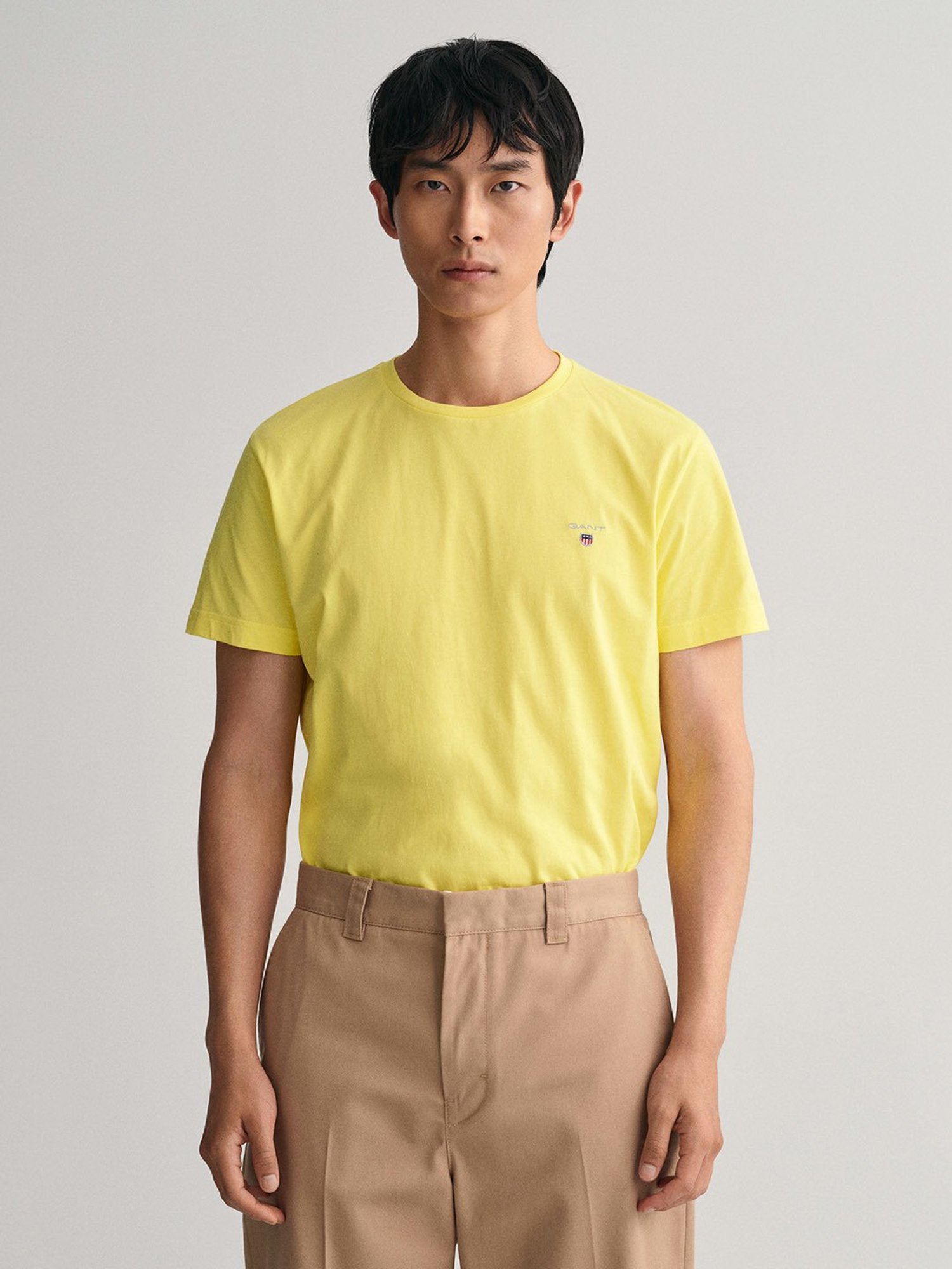 GANT Yellow Regular Fit Cotton Crew T-Shirt