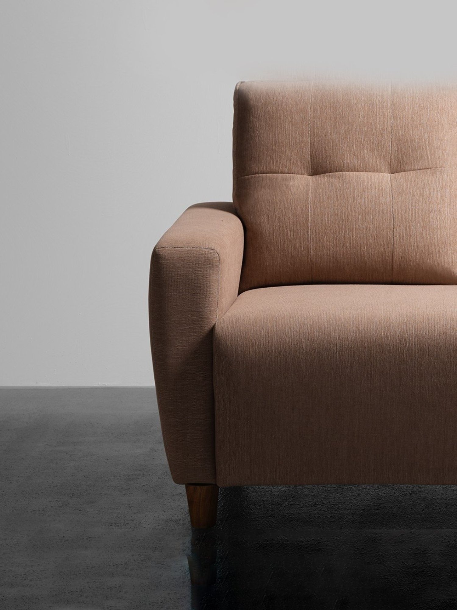 Sleepyhead Yolo Coco Brown Fabric 3 Seater Sofa